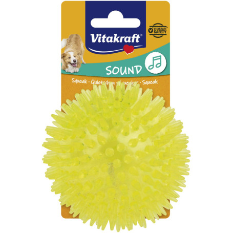 Balle Hérisson Vitakraft pour Chiens - Jouet en Caoutchouc avec Couineur