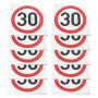 Lot de 10 Autocollants de Limitation de Vitesse 30 MPH - LT Easiyl