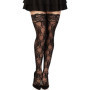 Bas Auto-Fixants en Dentelle Florale Leg Avenue - Taille Unique 34-40
