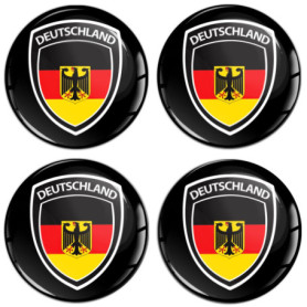 Lot de 4 autocollants en vinyle pour enjoliveurs - Drapeau et aigle allemand