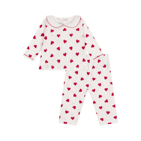 Pyjama 2 pièces bébé Petit Bateau avec imprimé cœurs