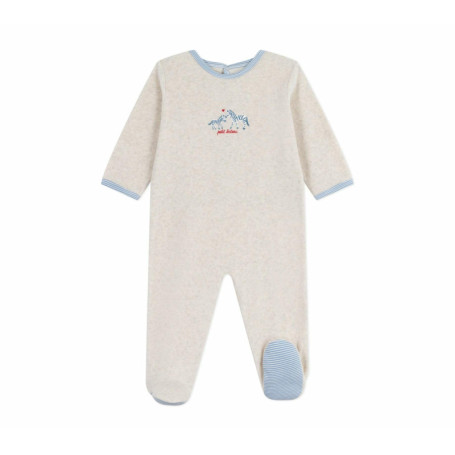 Pyjama Bébé en Velours Petit Bateau - Ouverture au Dos
