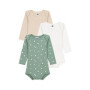 Lot de 3 bodies manches longues en coton imprimé moutons pour bébé