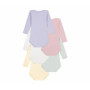 Lot de 5 bodies manches longues en coton pour bébé - Petit Bateau