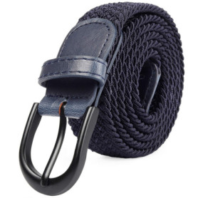 Ceinture Élastique Tressée Noire Marine pour Hommes et Femmes