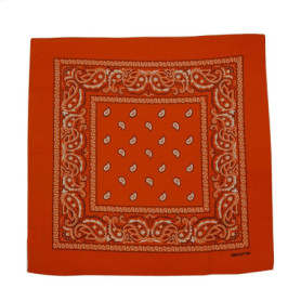 Bandana Coloré MST Orange Jaune en Coton avec Motif Fleur de Cajou