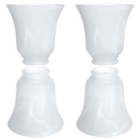 Skelang - Lot de 4 Abat-jours en Verre Dépoli pour Ventilateur de Plafond