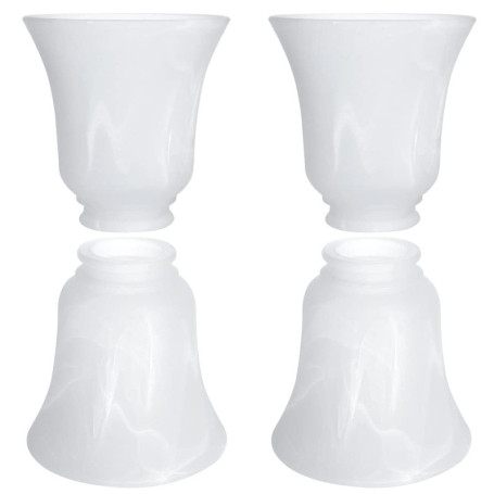 Skelang - Lot de 4 Abat-jours en Verre Dépoli pour Ventilateur de Plafond