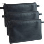 Lot de 3 porte-monnaie en similicuir noir - Pratiques et polyvalents