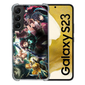 Coque Renforcée en Verre Trempé pour Samsung Galaxy S23 - Manga Demon Slayer