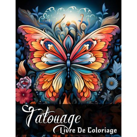 Livre de Coloriage Tatouages pour Adultes - 50 Dessins Variés et Relaxants