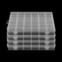 NAMYEUT Lot de 4 Boîtes de Rangement Transparentes à 36 Compartiments pour Bijoux et Perles