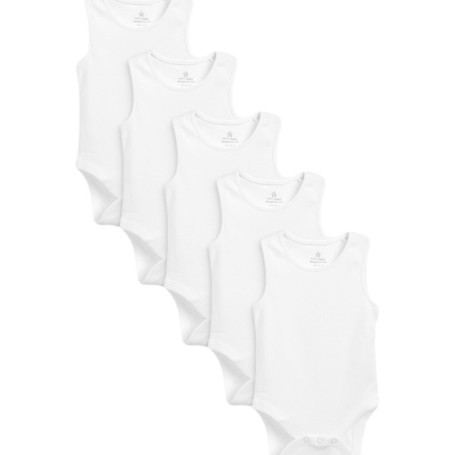 Lot de 5 débardeurs blancs en coton pour bébé - NEXT