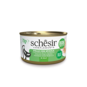 Schesir Filets de Poulet et Bar en Gélatine pour Chats - Nourriture Humide 12 x 70 g