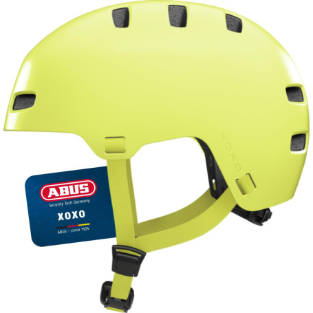 Casque de vélo ABUS XOXO - Style skateur pour adolescents et adultes - Jaune uni