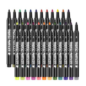 Coffret de Marqueurs Textiles Zuxbolf avec Pochoirs - 24 Couleurs Lavables