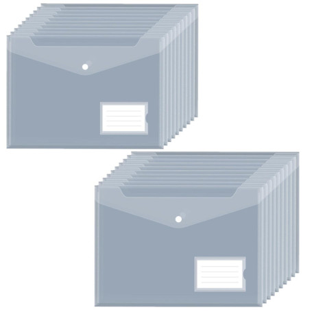 Pochette Document A4 Transparentes - 20 Pcs avec Porte-Cartes