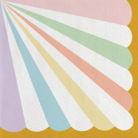 Lot de 20 serviettes en papier pastel pour fêtes et anniversaires