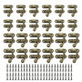 Kit de 24 Crochets de Fermeture Antique en Bronze Patiné pour Boîtes et Valises