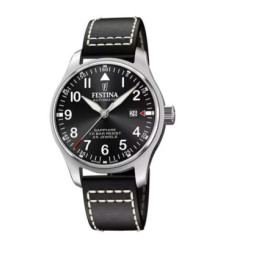 Montre Automatique Festina pour Homme en Acier et Cuir Noir - F20151/4