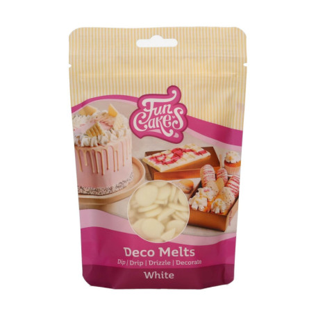 FunCakes Deco Melts Blanc - Idéal pour Décorer Gâteaux et Cupcakes