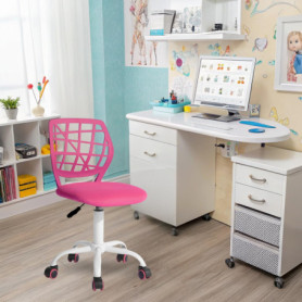 Fauteuil Dentaire Ergonomique Pivotant Rose Foncé pour Assistant