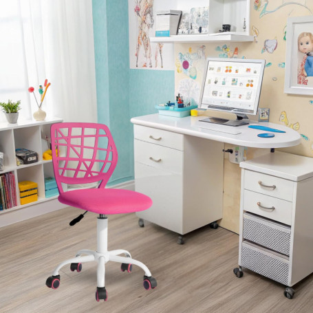 Fauteuil Dentaire Ergonomique Pivotant Rose Foncé pour Assistant