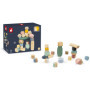 Janod - Set de 20 Pierres à Empiler en Bois Multicolores - Jouet d'Éveil Créatif pour Enfants