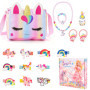 Sac à Licorne KDISHKRA avec 20 Bijoux et Accessoires pour Filles