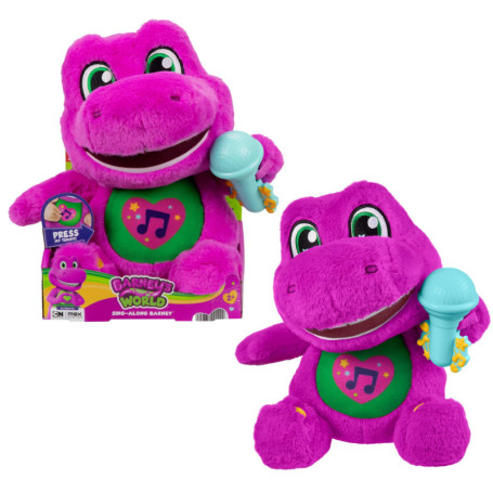 Peluche Barney Chantante 25 cm - Le Monde de Barney pour Enfants