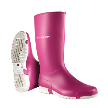 Bottes de Pluie DUNLOP Sport Rose Vif/Blanc Taille 33 EU