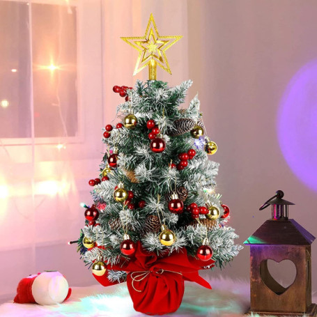 Mini Sapin de Noël Artificiel 60cm avec Décorations - KAHEIGN