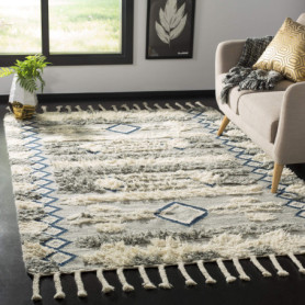 Tapis en Laine Noué à la Main Safavieh Harlow Gris Ivoire 182 x 274 cm