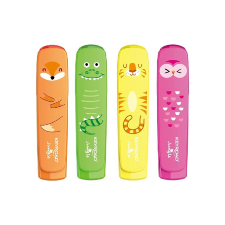 Lot de 4 Surligneurs Fluo Jungle - Couleurs Vives pour École