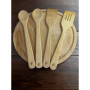 EFO Lot de 4 Spatules en Bois de Hêtre Naturel pour Cuisine