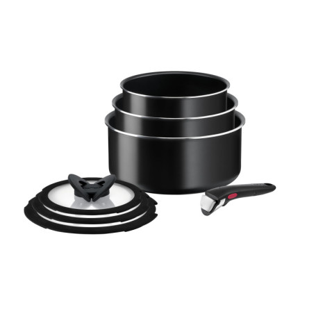 Set de Cuisine Tefal Ingenio 7 Pièces avec Poignée Amovible et Couvercles en Verre