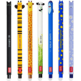 Lot de 7 Stylos Gel Effaçables avec Motifs Amusants - LEGAMI