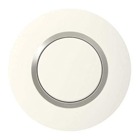 Plaque de Finition Ronde Dooxie 1 Poste Blanc Mat avec Bague Grise - Legrand