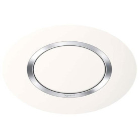 Plaque Murale Ronde Dooxie 1 Poste Blanc Mat avec Bague Chrome - Legrand