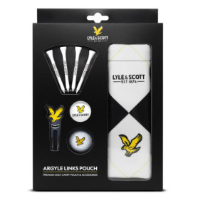 Coffret Cadeau Lyle & Scott Argyle Links Pouch pour Golfeurs - Pochette en Cuir Noir