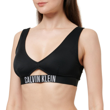 Bralette de Bikini Femme Calvin Klein avec Rembourrage Amovible - Noir