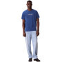 T-Shirt Calvin Klein Homme Glitched Logo en Coton Bleu Jean - Taille XL