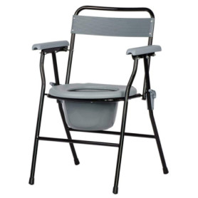 Chaise d'aisance pliante et portable avec accoudoirs