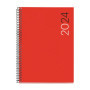 Agenda Annuel 2024 Miquelrius - Semainier Vertical Rouge A5