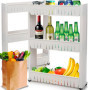 Chariot de Rangement Mobile à 3 Niveaux - Organisateur Pratique pour Cuisine et Salle de Bain
