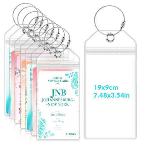 Lot de 8 Étiquettes de Bagage Imperméables pour Croisière - Taille XXL