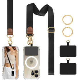 Lanière Réglable TiMOVO pour Téléphone Portable avec Dragonne - Noir