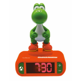 Réveil veilleuse Yoshi Super Mario - Alarme lumineuse et sonore