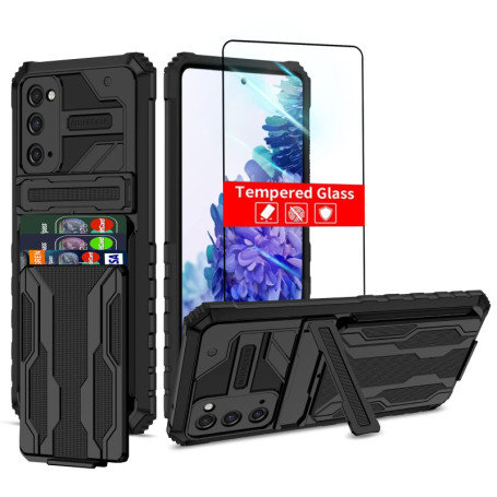 Coque Samsung S20 FE avec Porte-Cartes et Protection Écran Verre Trempé - Noir