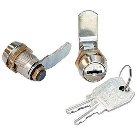 Serrure de meuble KeyMet 20 mm avec déverrouillage par clé - Argent